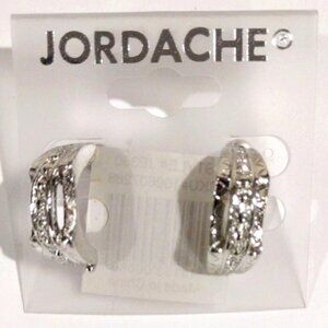 ✨ Vintage Jordache Silver-Tone C-Shape Post Earrings – Bold & Elegant Women's